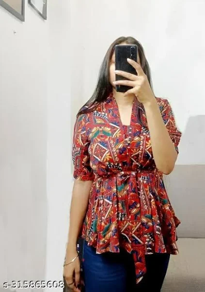 WOMENS PRINTED RAYON TOP